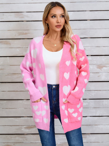 Angel Wings Heart Open Front Long Sleeve Cardigan